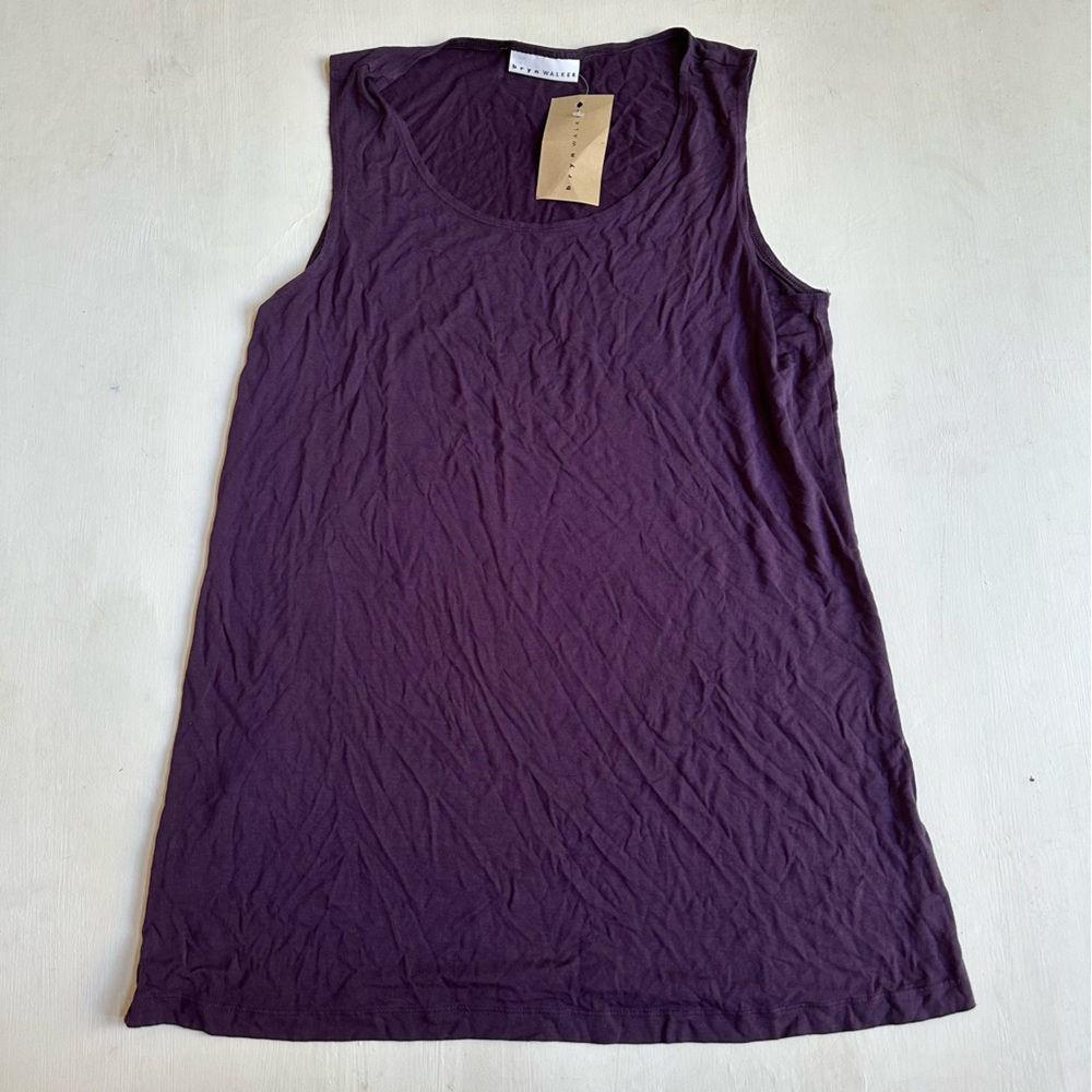 NWT Bryn Walker Purple Micro Modal Sleeveless Tunic Tank Top